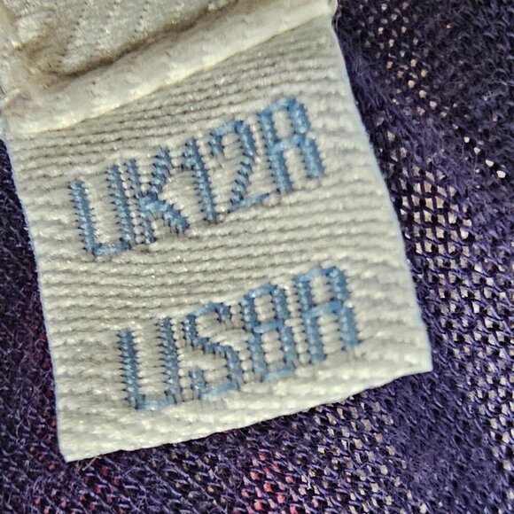 Boden Blue Purple Abstract Leaf Print Jersey Dress Boho Babydoll Y2K Artsy 8 - Picture 10 of 13